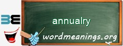 WordMeaning blackboard for annualry